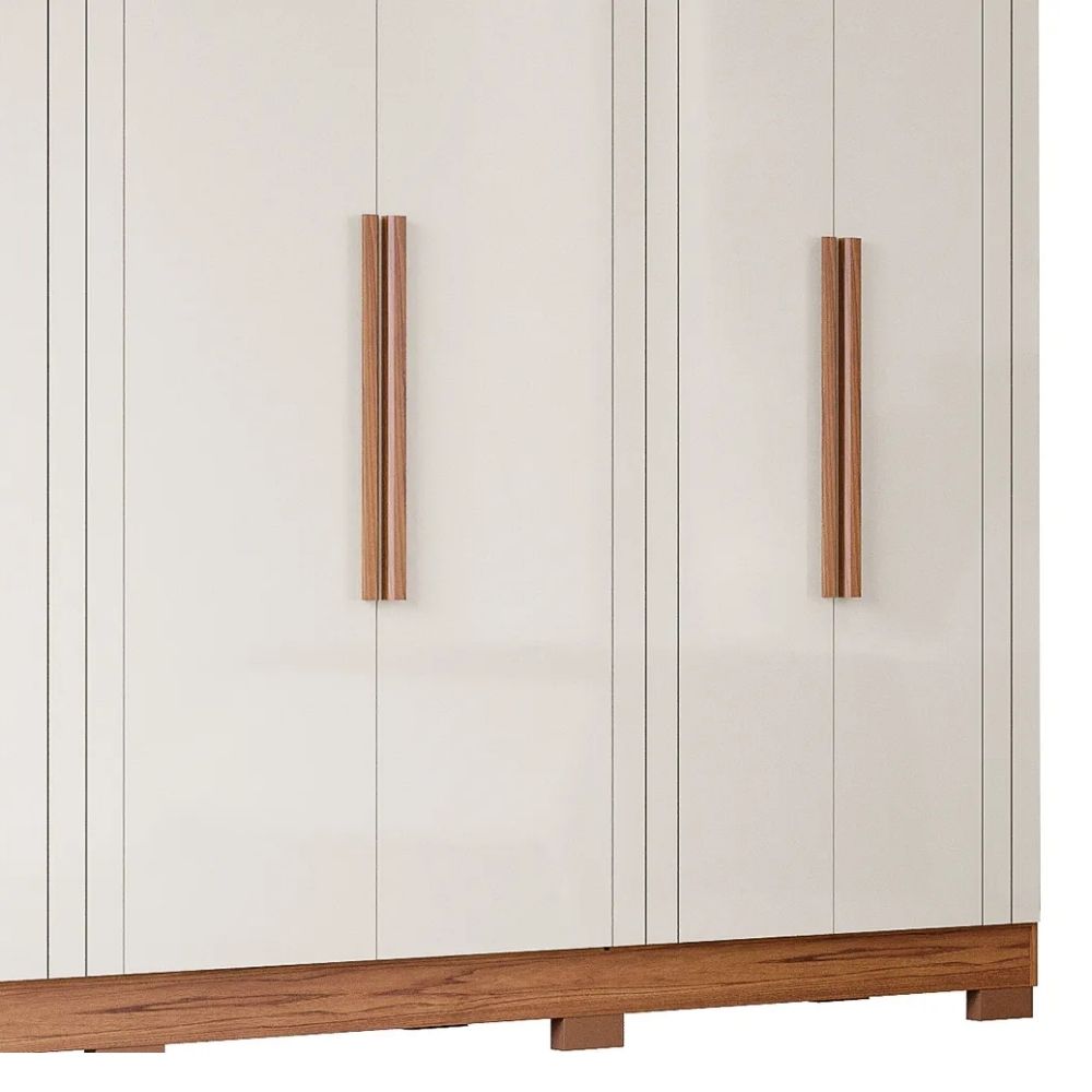 Guarda Roupa Panan Cecilia 6 Portas Com Pés Cinamomo/Off White - Imagem 8