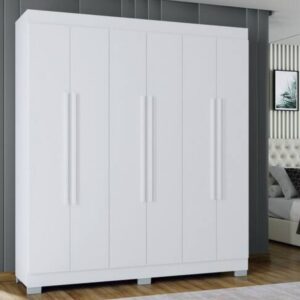 Guarda-Roupa Poquema Barcelona 6 Portas 2 Gavetas Branco