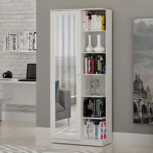 Armário Multiuso Valdemóveis João Pessoa Branco com Espelho e 9 Prateleiras