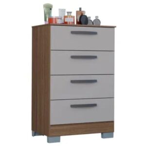 Cômoda Poquema 867 4 Gavetas Castanho/Off White