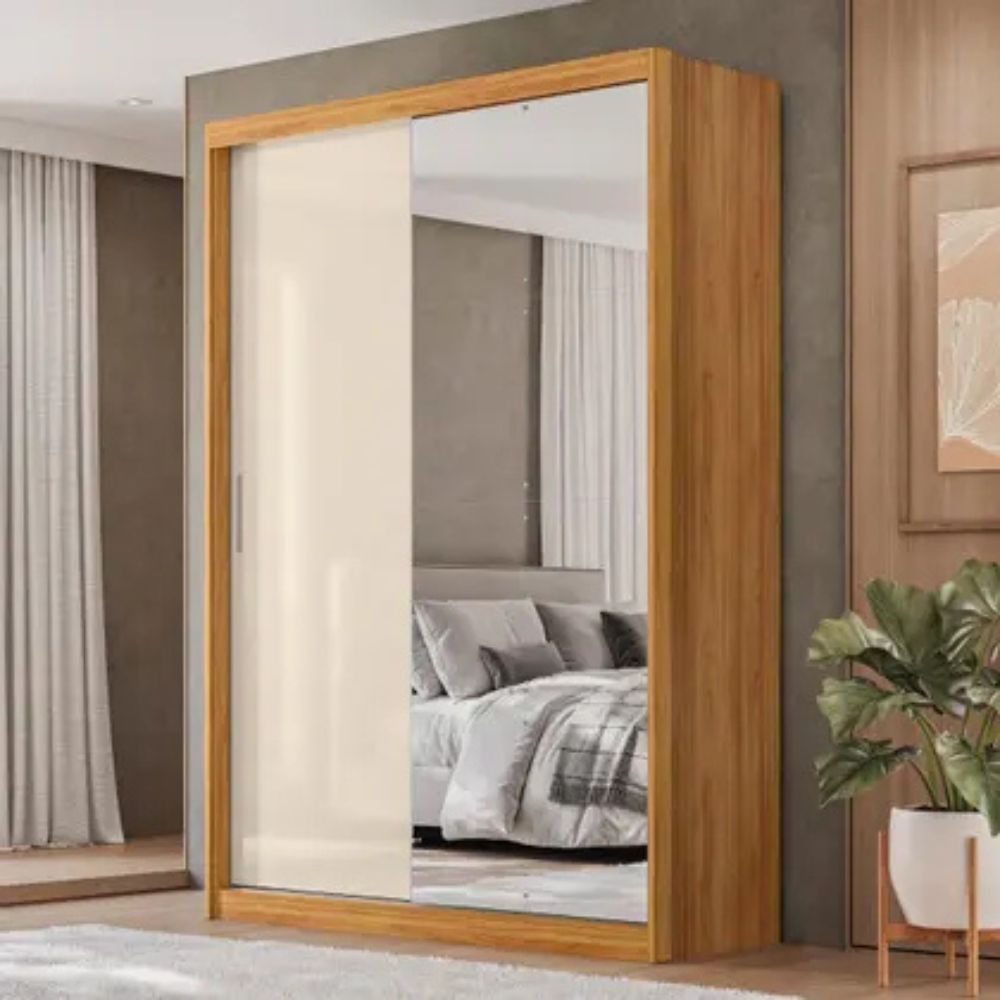 Guarda Roupa Demóbile Casal Riva 2 Portas Cinamomo /Off White