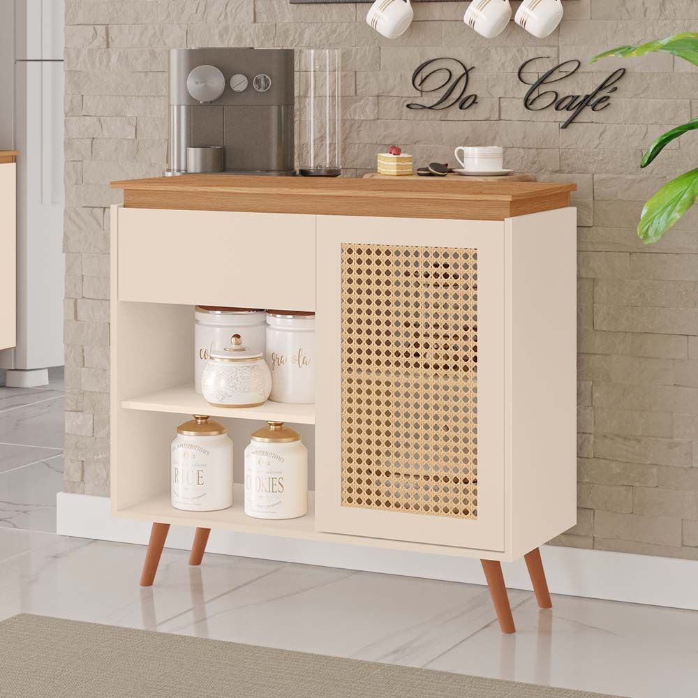 Buffet Bourbon Off White/Freijó Tuboarte - Imagem 3