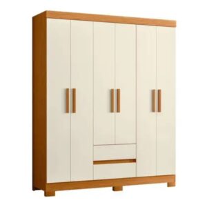 Guarda Roupa Casal Olimpia 06 Portas Cinamomo Off White