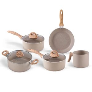 Jogo de Panelas Brinox Ceramic Life Smart Plus 5 Peças Areia