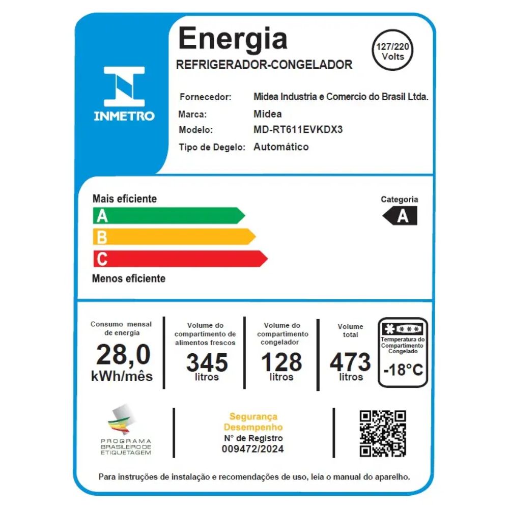 Geladeira Frost Free Midea 473L Inverter Duplex Preto - Imagem 11