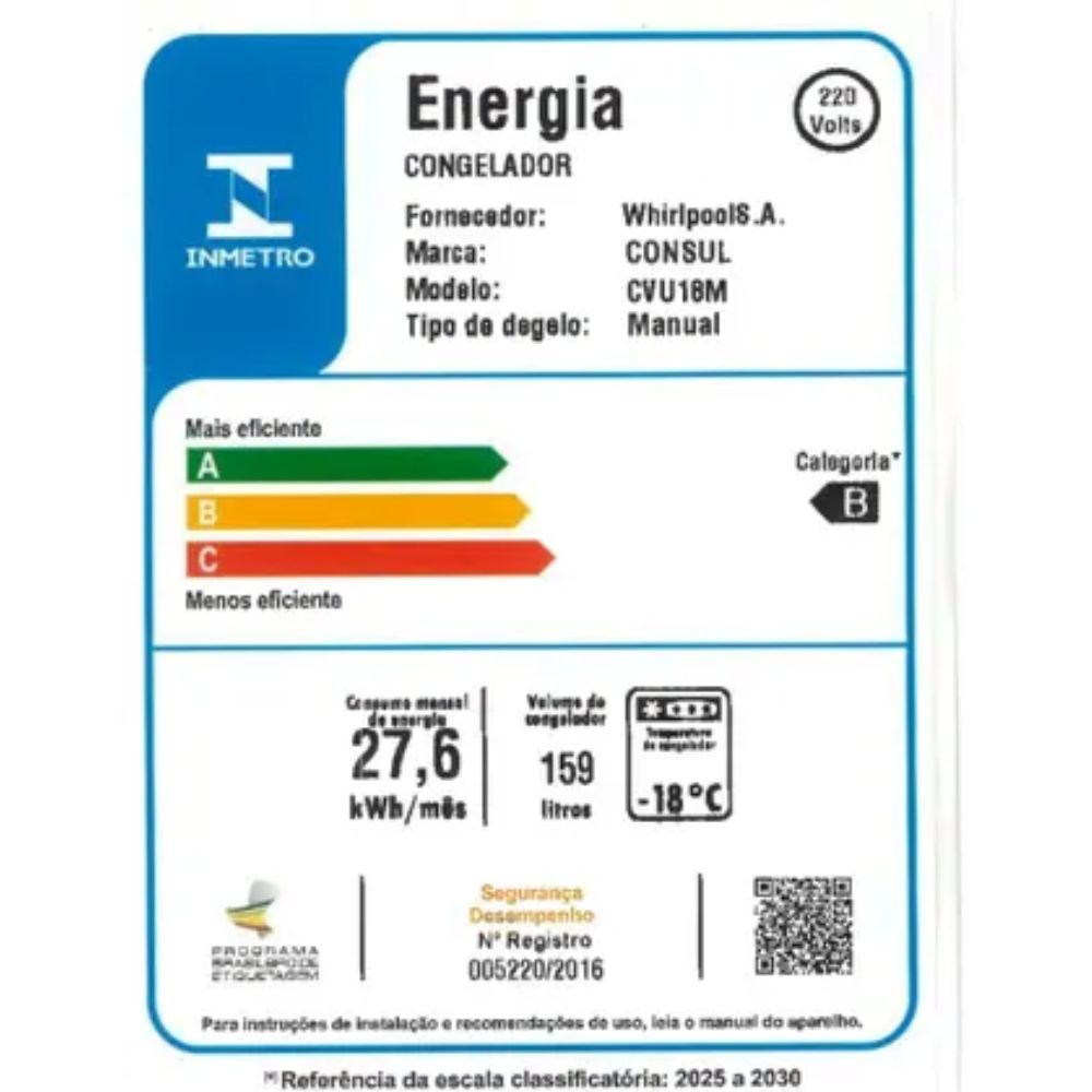 Freezer Vertical Consul CVU18MB 159L Branco 220V - Imagem 12