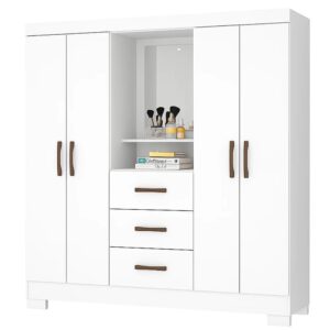Guarda-Roupa Josan Mirabilis Capelinha 4 Portas 3 Gavetas, Branco