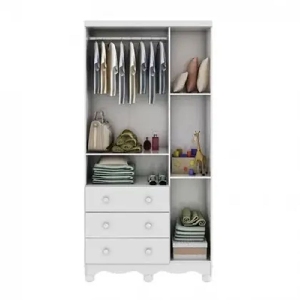 Guarda-Roupa Infantil Peroba Uli New 3 Portas Branco - Imagem 2
