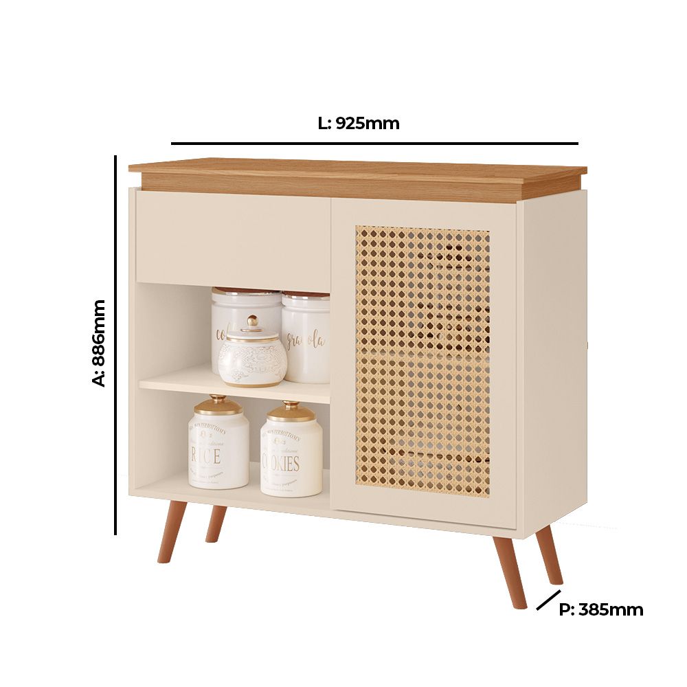 Buffet Bourbon Off White/Freijó Tuboarte - Imagem 2