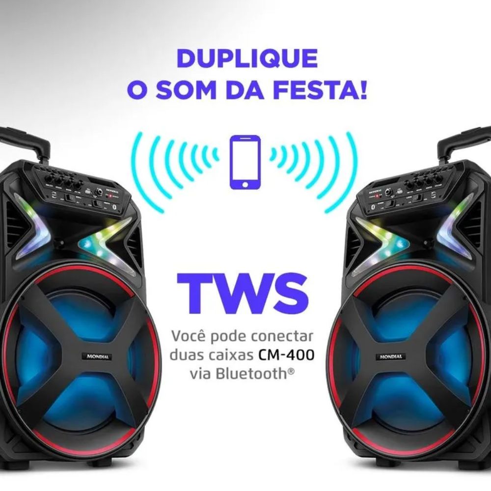Caixa de Som Amplificada Mondial Connect Light CM-400 - Imagem 4