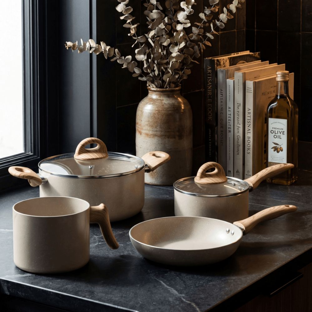 Jogo de Panelas Brinox Ceramic Life Smart Plus 5 Peças Areia - Imagem 6