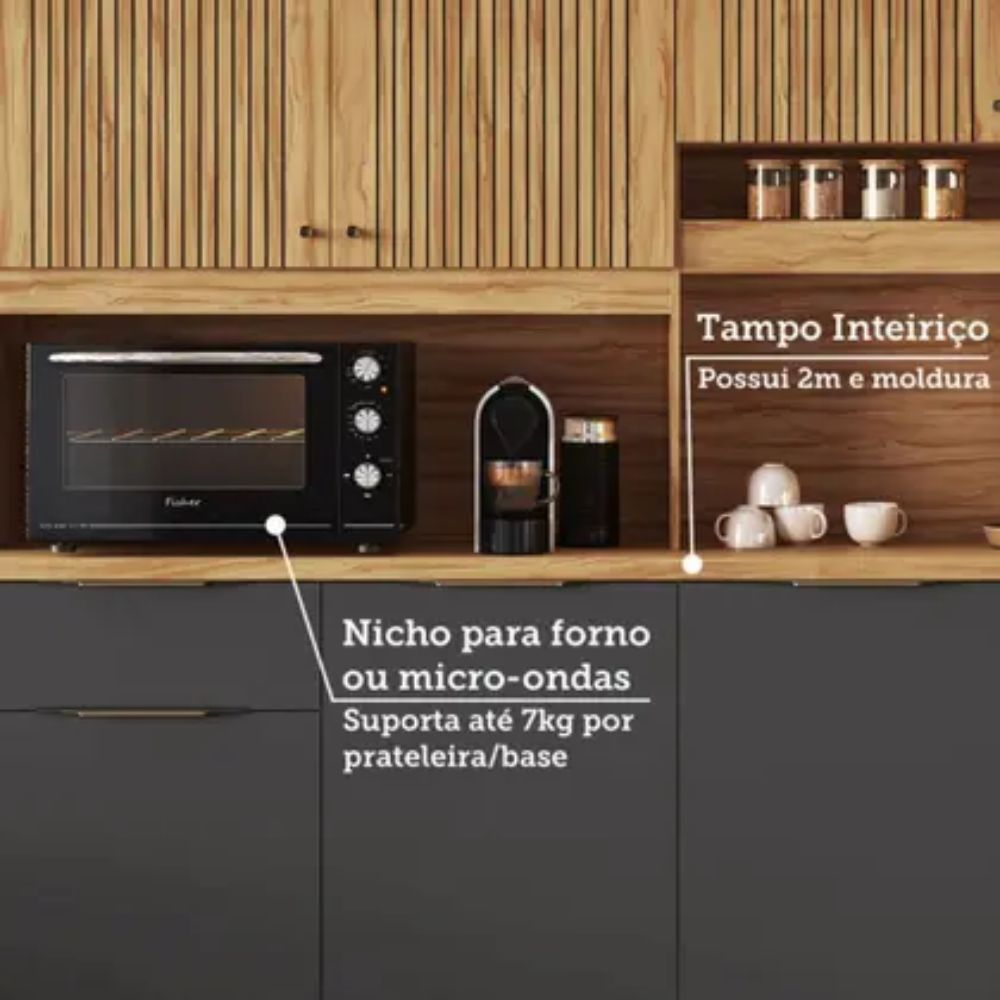 Cozinha Compacta 8 Portas 2 Gavetas Ronipa Concord - Imagem 5