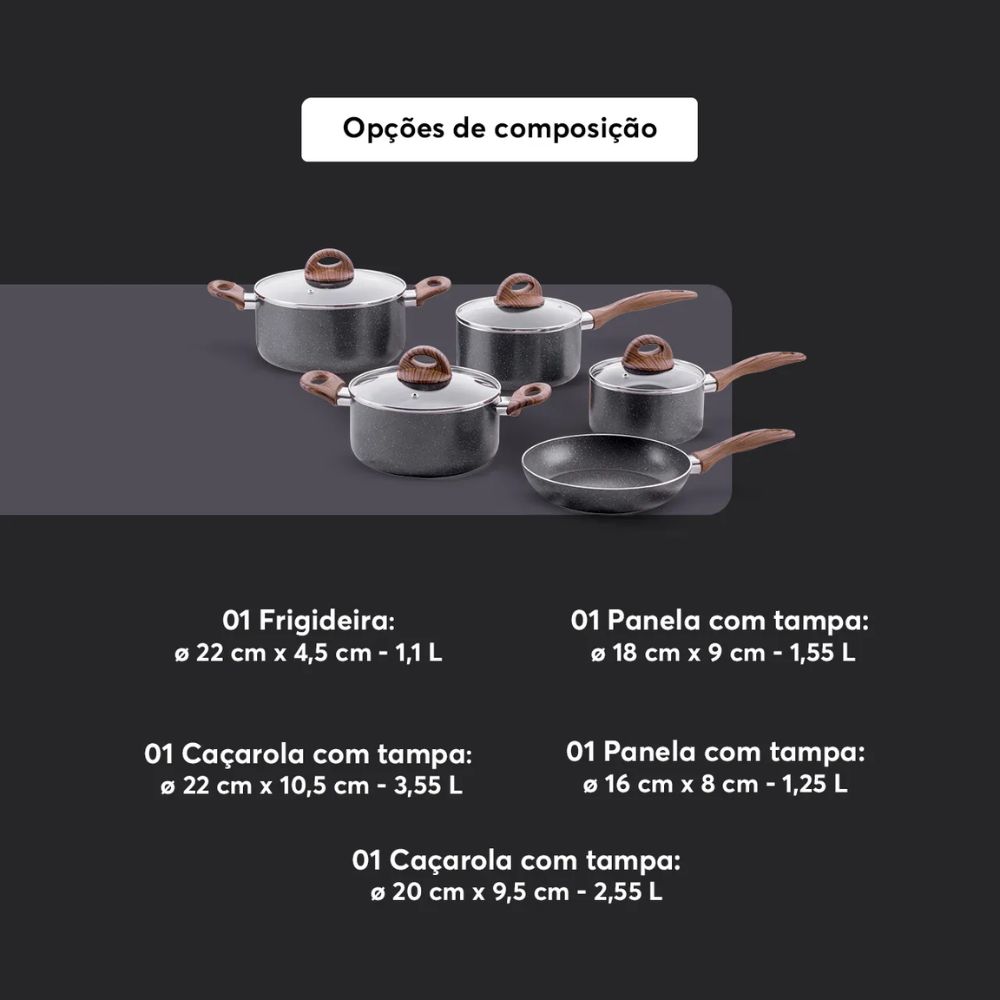 Jogo de Panelas Brinox Ceramic Life Smart Plus 5 Peças - Imagem 7