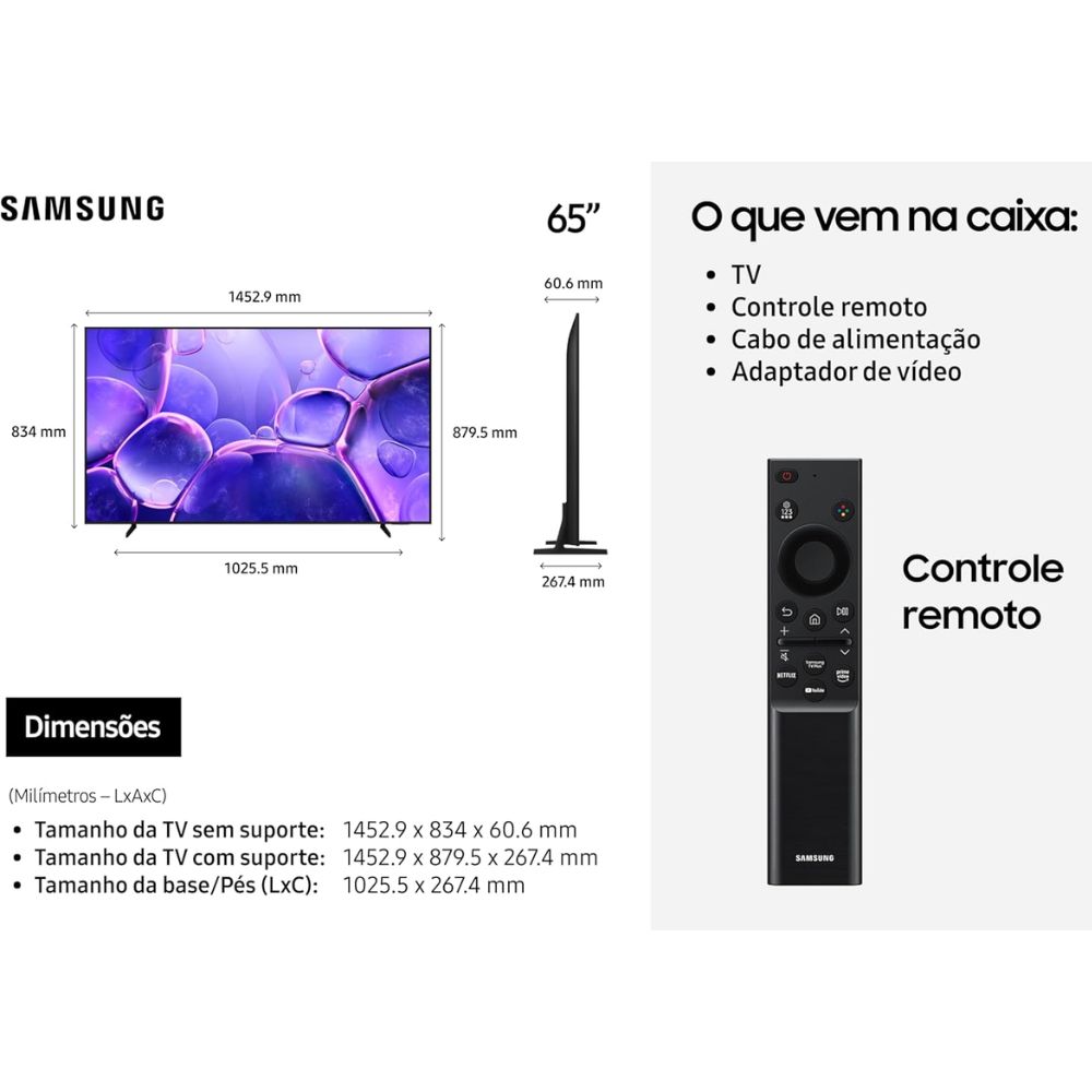 Smart TV Samsung 65" 4K Crystal UHD Wi-Fi Tizen UN65U8100 - Imagem 9