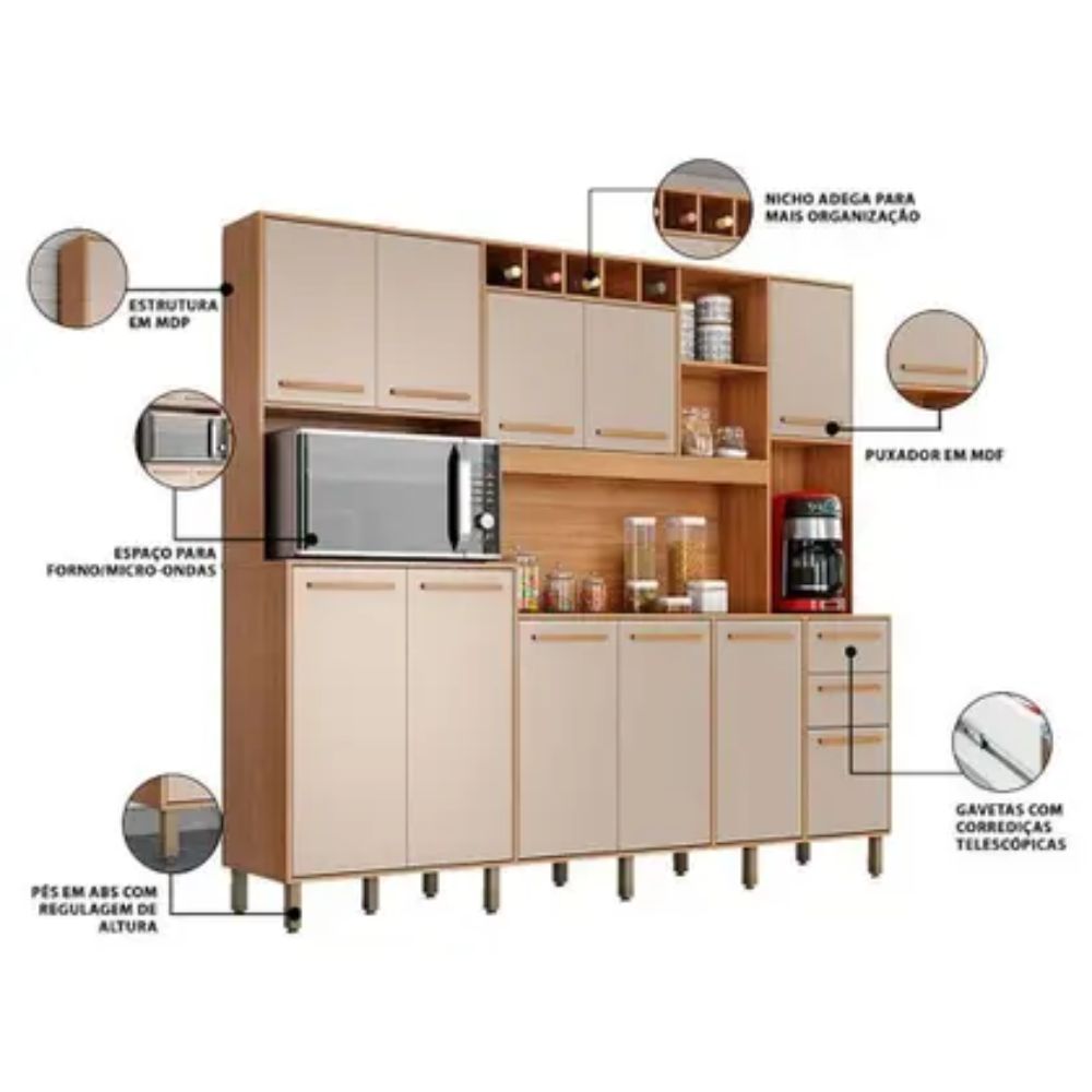 Kit Cozinha Compacta Petra Valdemóveis - Imagem 2