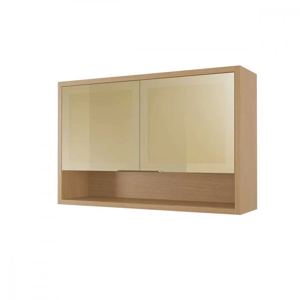 Armário Aéreo Nesher Condessa 120cm com Vidro Reflecta