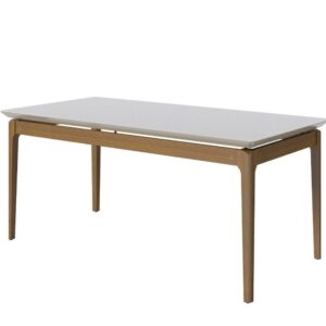 Mesa Imcal Wind 1.8 com Vidro Retangular — Off White/Cinamomo