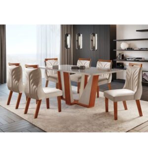 Sala de Jantar Veneza com 6 Cadeiras – LJ Móveis