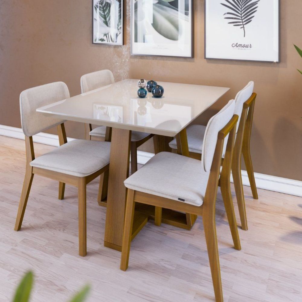 Mesa Imcal Wood 1,35m com Vidro Barril