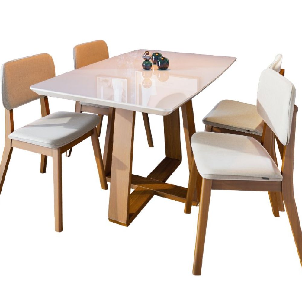 Mesa Imcal Wood 1,35m com Vidro Barril - Imagem 2
