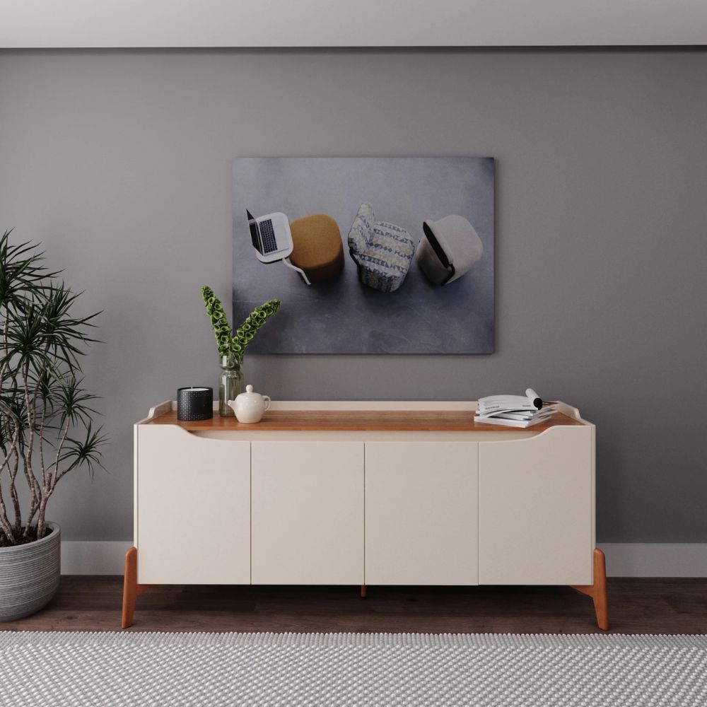Buffet Imcal Studio 1,60 70333 OFF WHITE Nature - Imagem 3