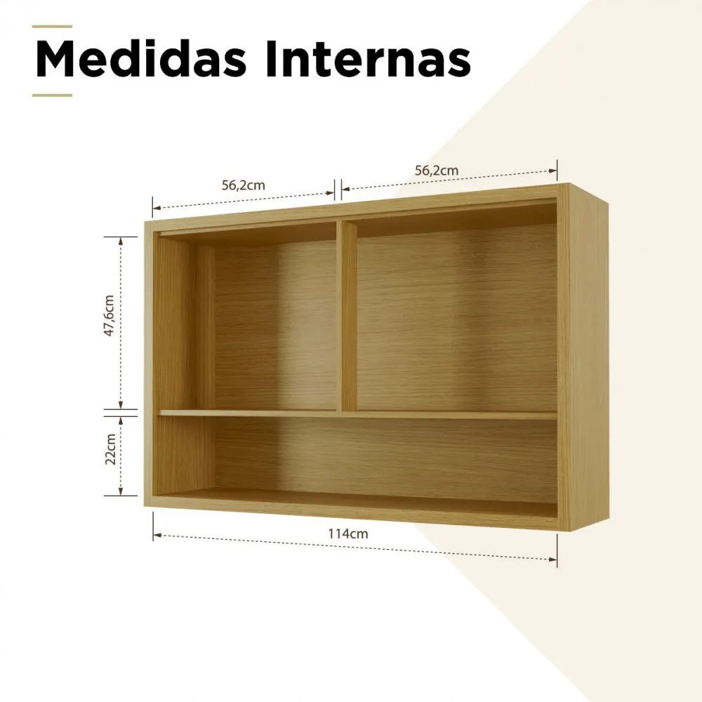 Armário Aéreo Nesher Condessa 120cm com Vidro Reflecta - Imagem 4