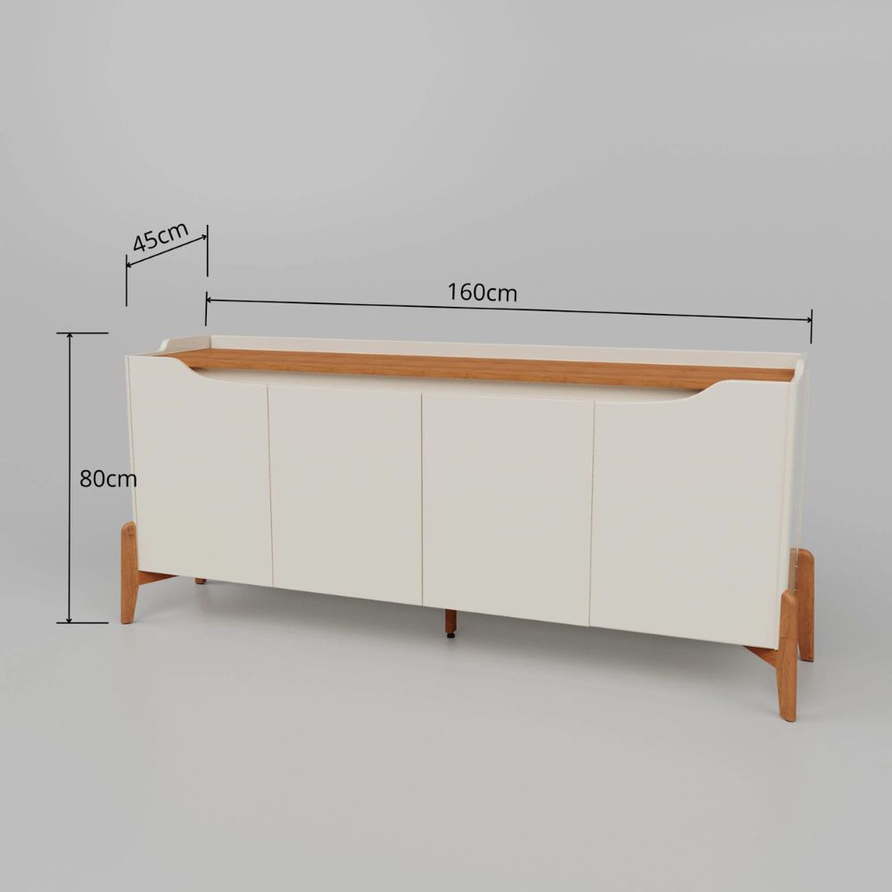 Buffet Imcal Studio 1,60 70333 OFF WHITE Nature - Imagem 4